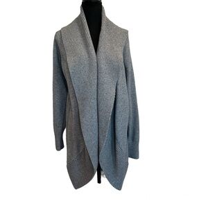 H by Halston gray open front cardigan sweater Sz L